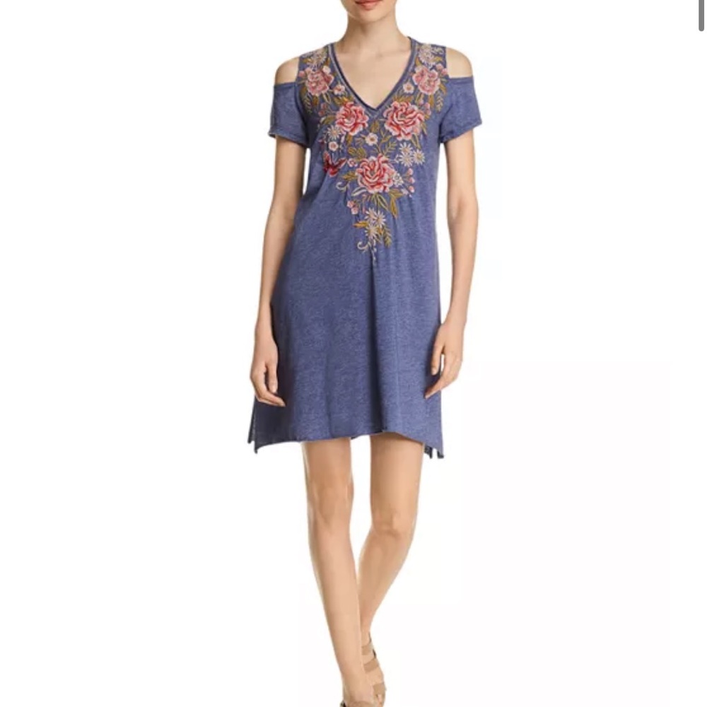 Johnny Was JWLA Cecile Floral Embroidered Cold Shoulder Dress - Beautiful! XL
